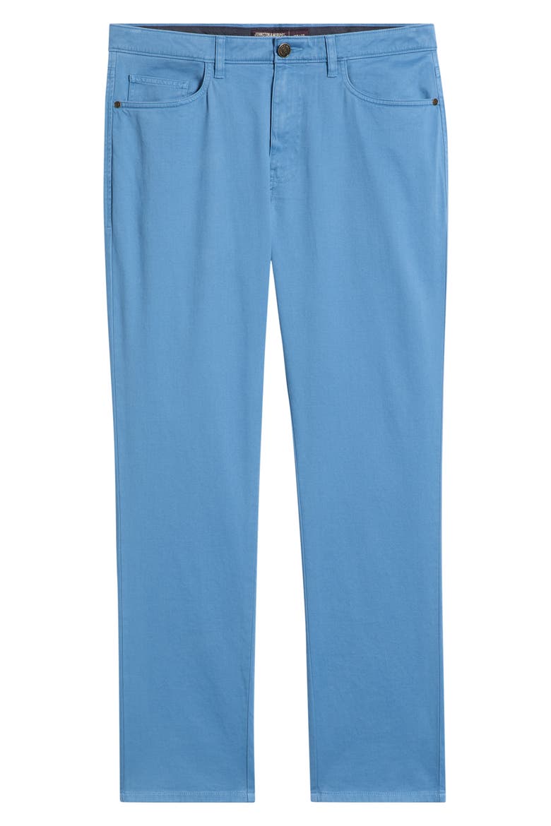Straight Leg Stretch Cotton 5-Pocket Pants, Alternate, color, BLUE