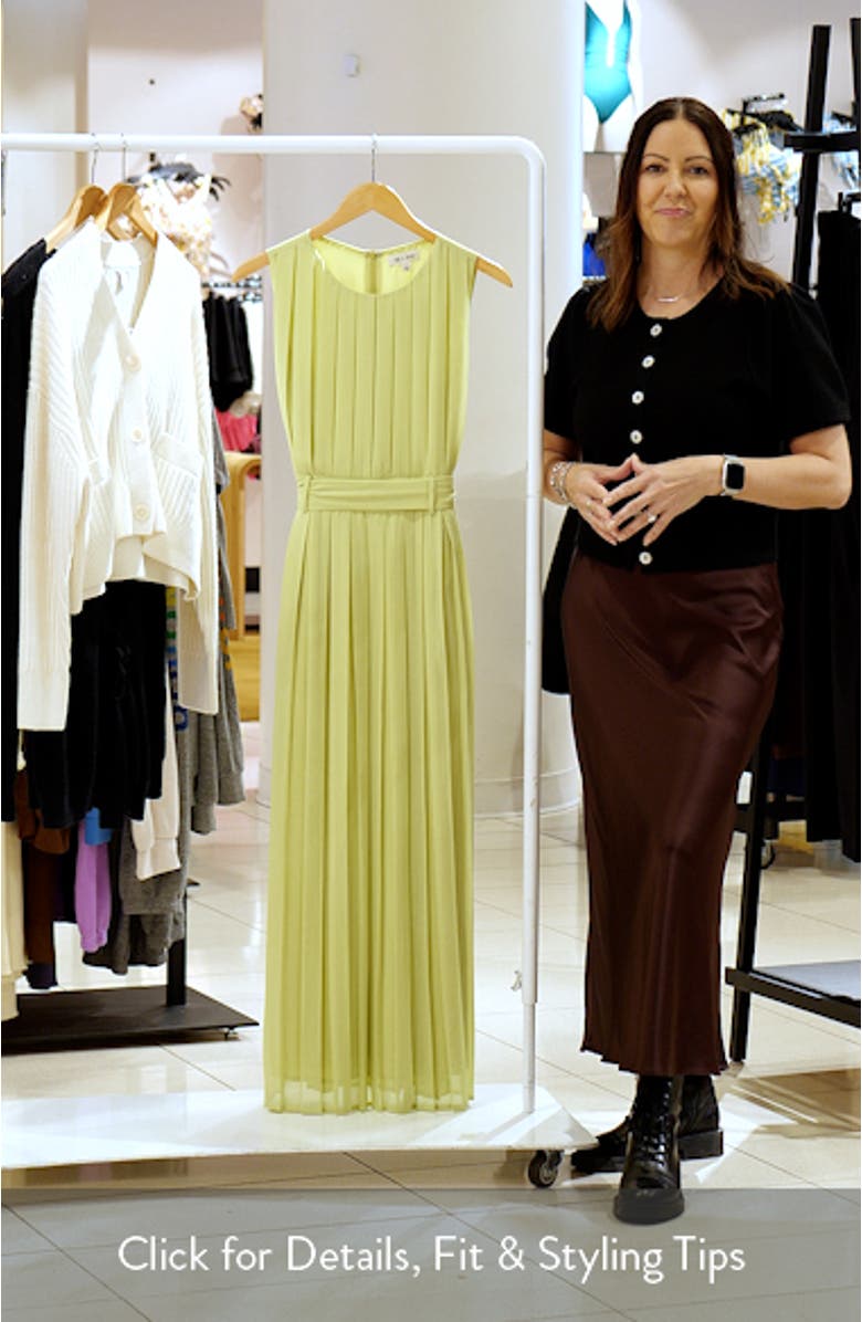 Pleated Belted Maxi Dress, sales video thumbnail
