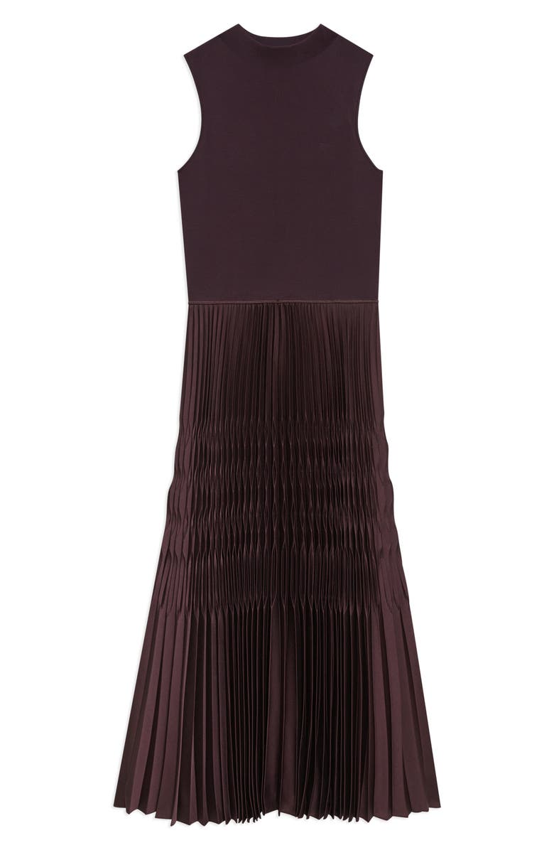 Theory Pleated Satin Midi Dress, Alternate, color, 
