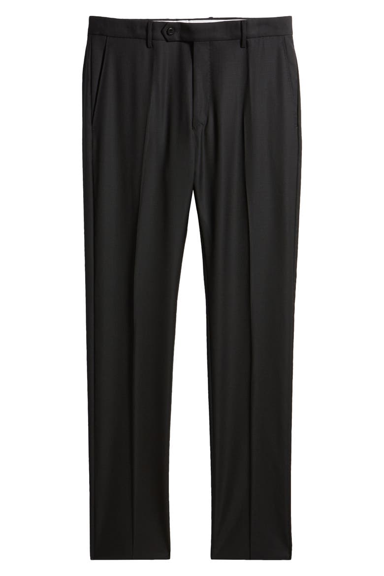 Noah Classic Serge Wool Straight Leg Pants, Alternate, color, BLACK