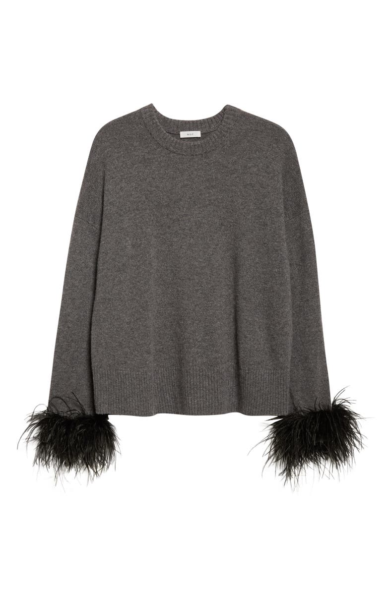 A.L.C. Wilda Feather Cuff Sweater, Alternate, color, Medium Heather Grey