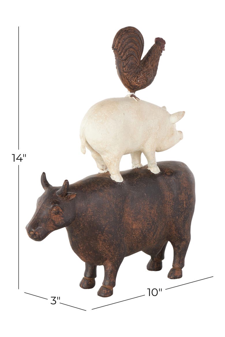 Farm Animal Sculpture, Alternate, color, BROWN MULTI