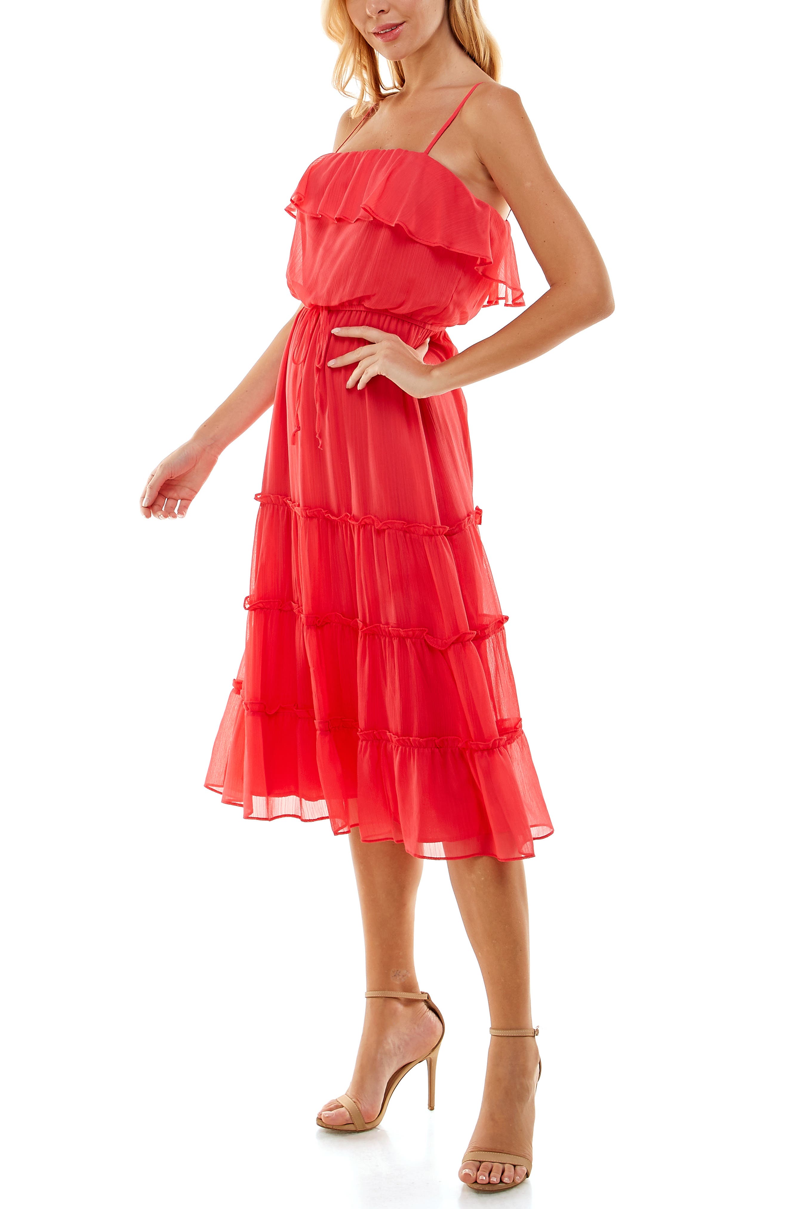 Row A Ruffle Top Midi Dress (Women) | Nordstromrack