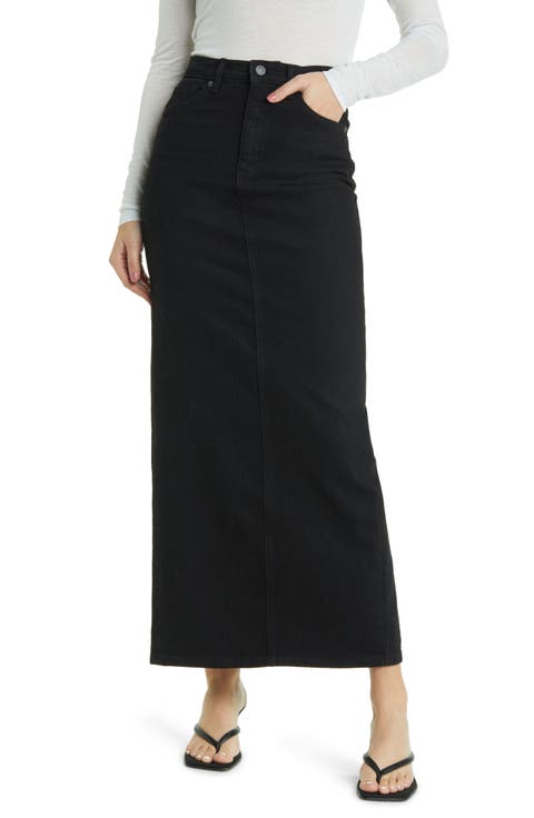 Daria High Waist Denim Maxi Skirt