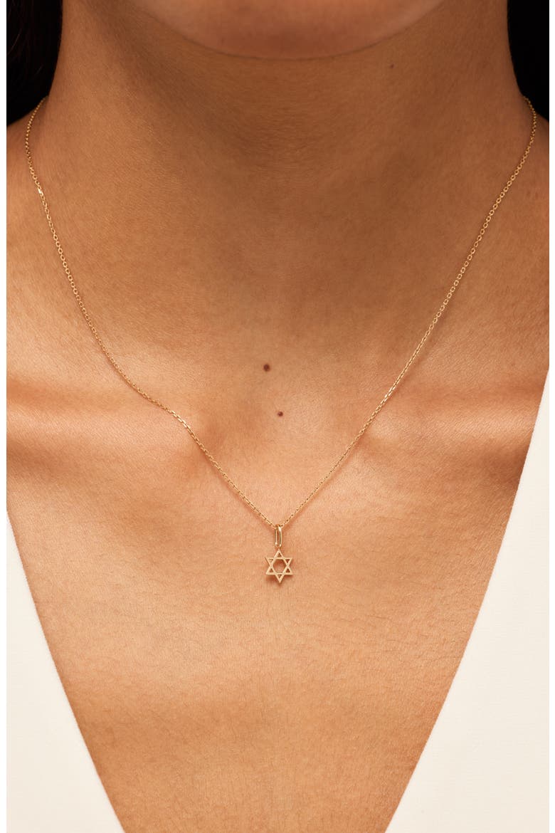 Solid Yellow Gold - Star of David Necklace, Alternate, color, Gold