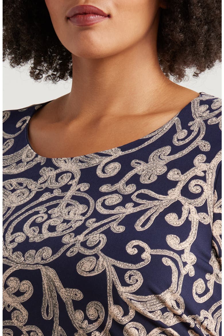 Paisley Sheath Dress, Alternate, color, INK