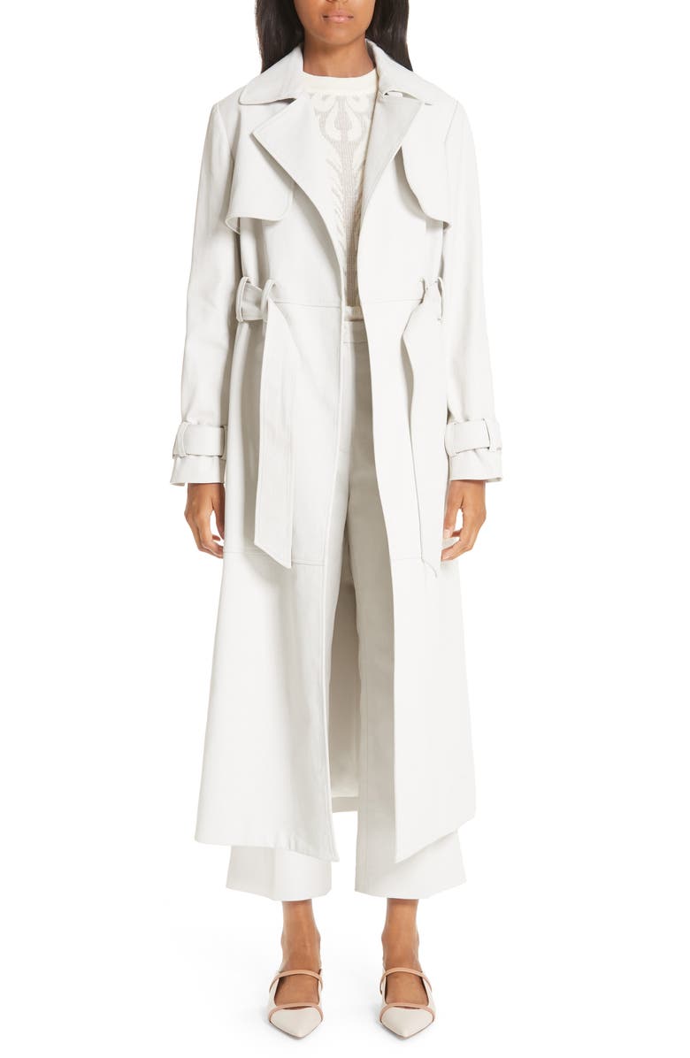 PARTOW Wax Coated Denim Trench Coat, Main, color, 