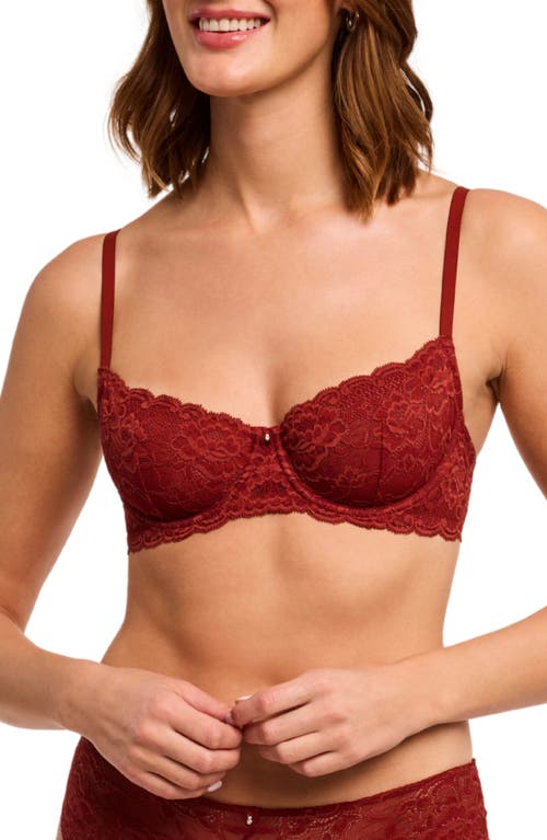 Montelle Intimates Flirt Lace Underwire Demi Bra in Chili 