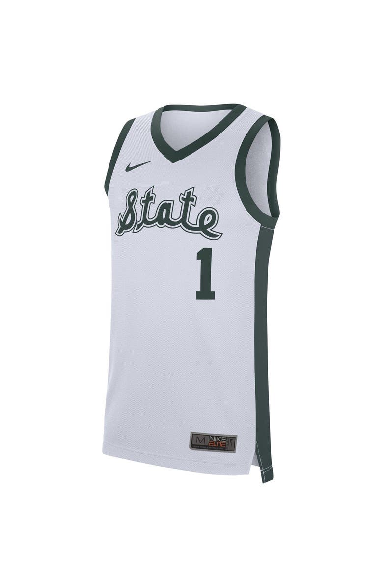Nike Men's Nike #1 White Michigan State Spartans Replica Jersey, Alternate, color, White