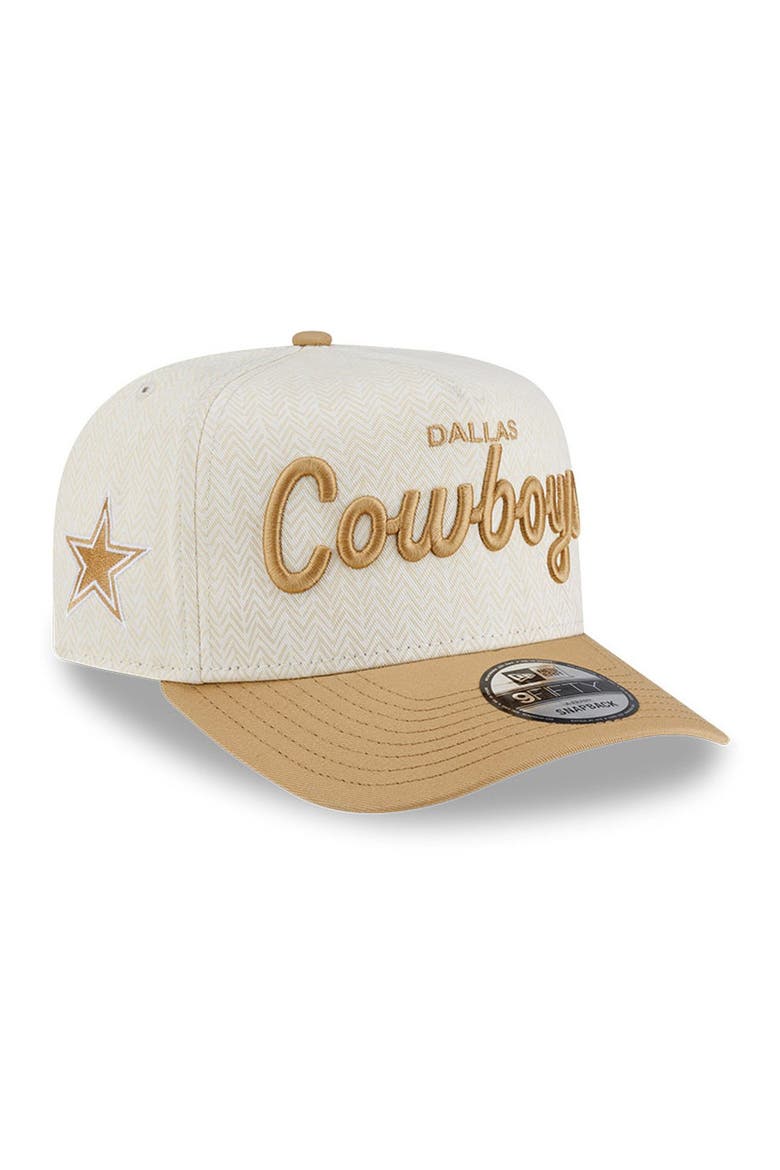 Men's New Era  Cream Dallas Cowboys Herringbone 9FIFTY A-Frame Snapback Hat, Main, color, Cream