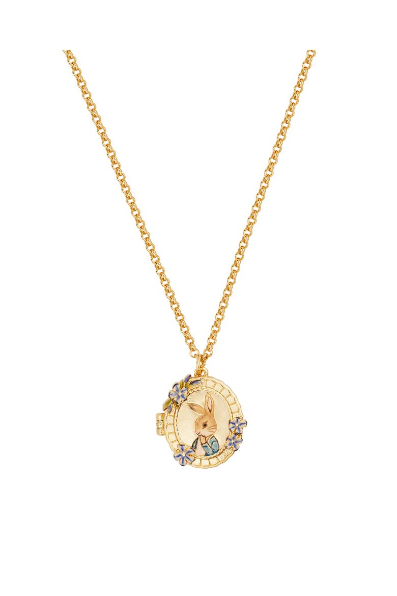 x Peter Rabbit Cameo Locket Necklace, Main, color, Gold