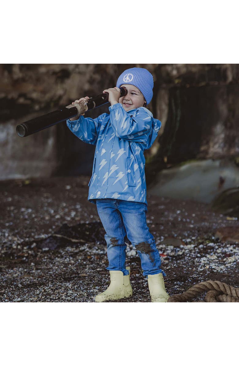 Snapper Rock Kids' Lightning Bolt Waterproof Raincoat, Alternate, color, Blue
