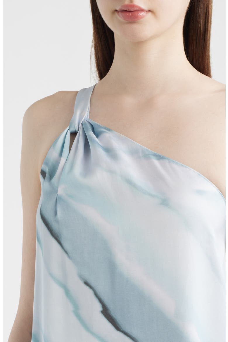 Dantea One-Shoulder Dress, Alternate, color, PALE LAGOON OCEAN TIDE PRINT