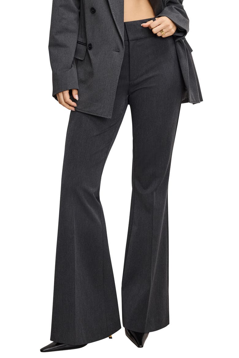 Essential Flare Leg Pants, Main, color, DARK HEATHER GRAY