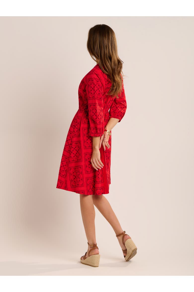 Zora Embroidery Detail Dress, Alternate, color, Red