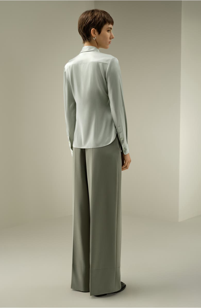 Lilysilk Elegant Silk Slim Fit Shirt, Alternate, color, Silver Sage