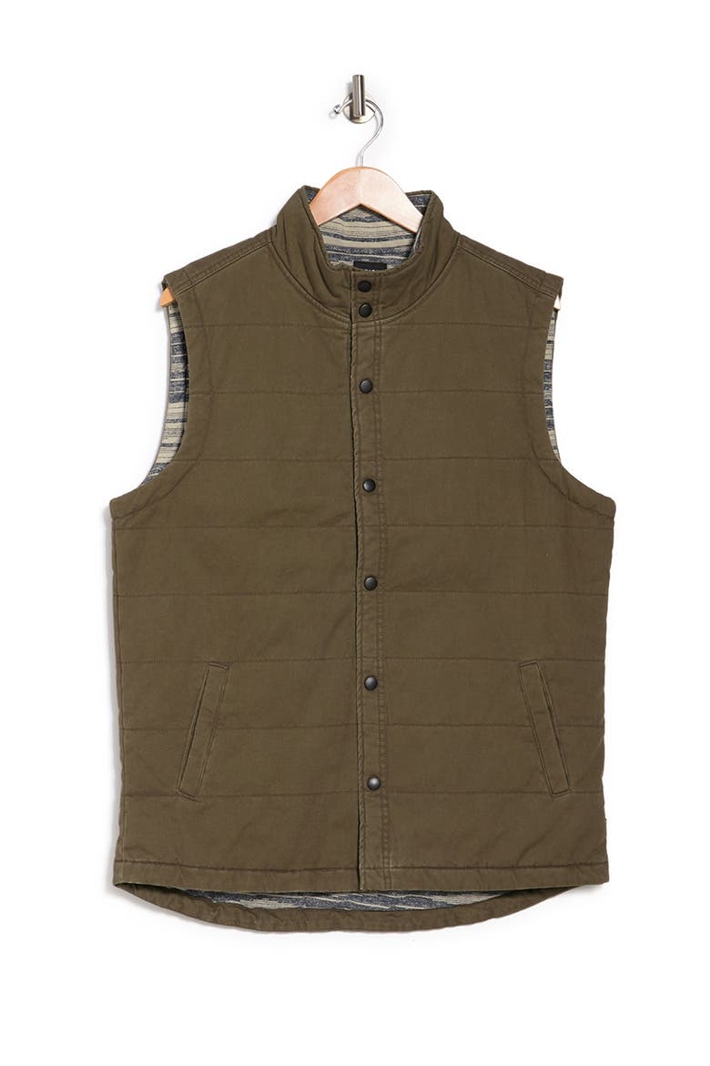 Quilted Vintage Twill Vest, Alternate, color, CARGO GREEN