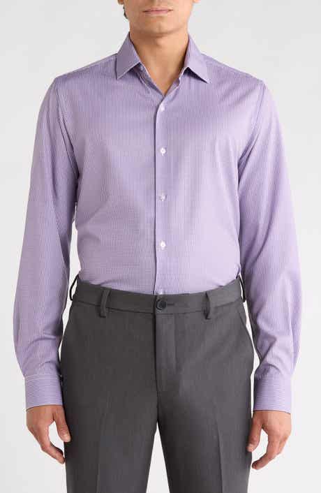 Slim Fit Gingham Stretch Dress Shirt