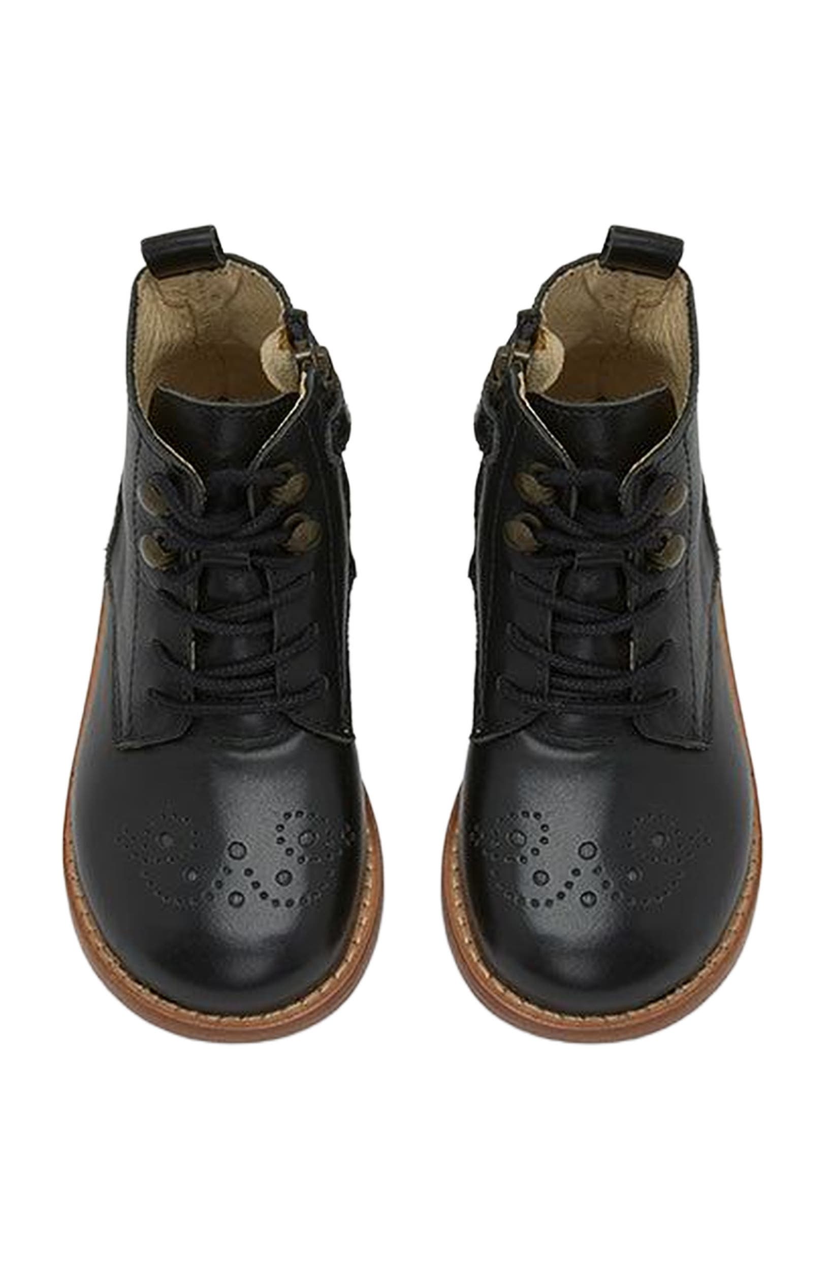 Young Soles Buster Kids Brogue Boot, Alternate, color, Black