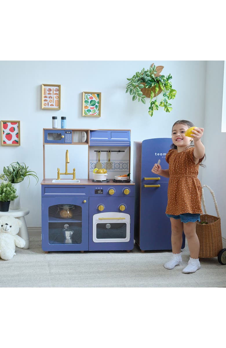 Teamson Kids Little Chef Normandie Play Kitchen & Accessories, Alternate, color, Blue