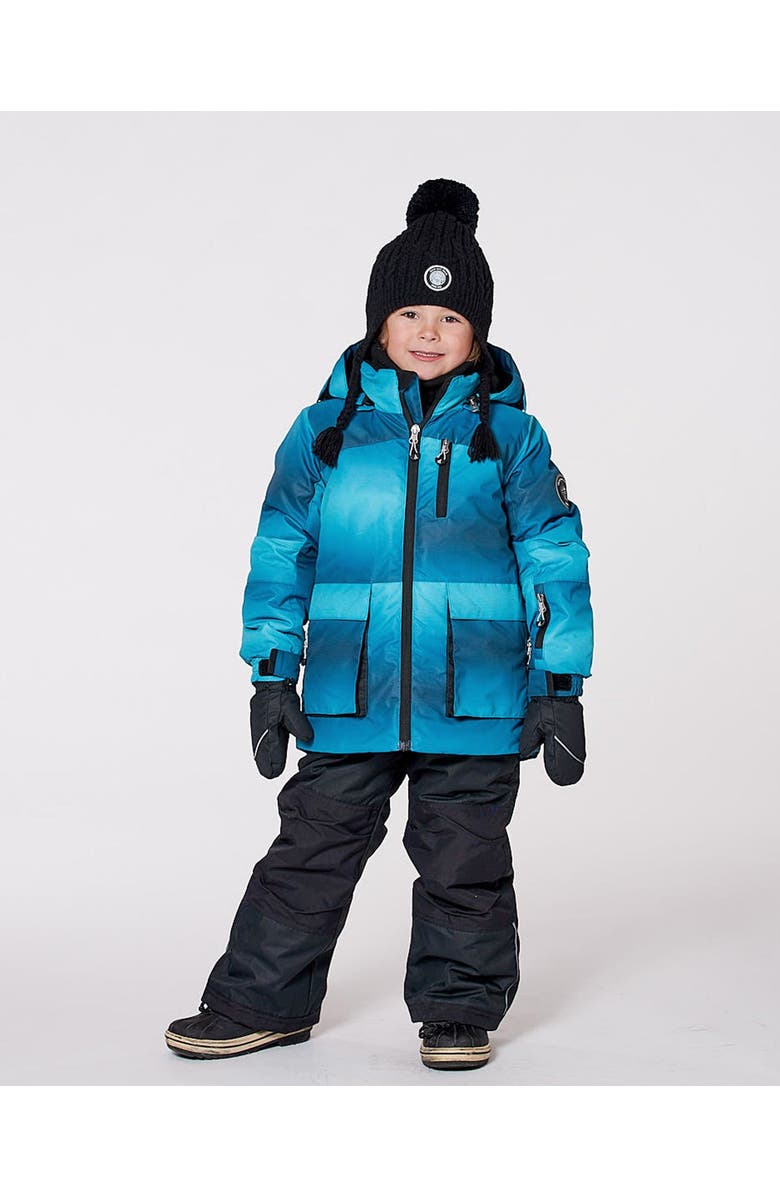 Deux par Deux Boy Two-Piece Play Snowsuit with Jacket and Solid Pant, Main, color, Black