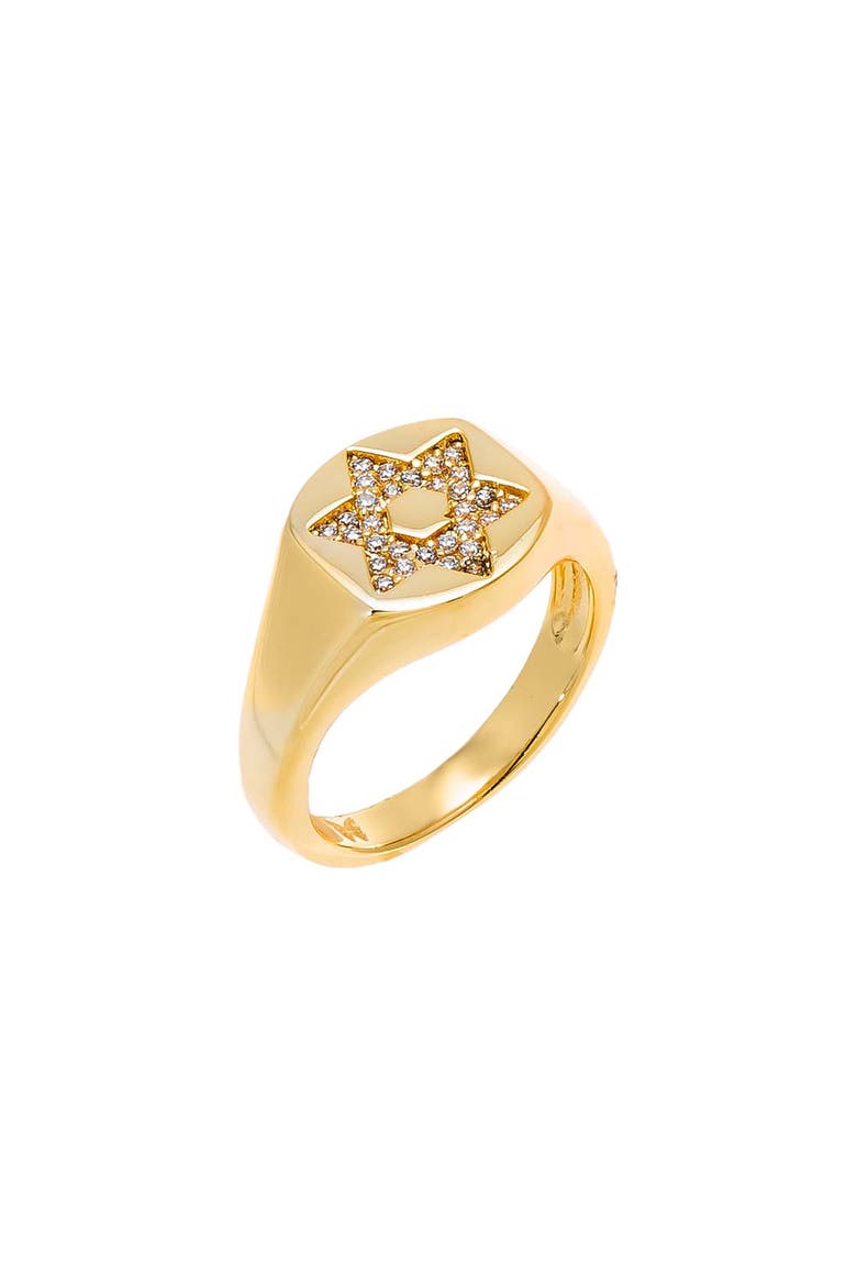 Pave Star of David Pinky Ring, Main, color, Gold