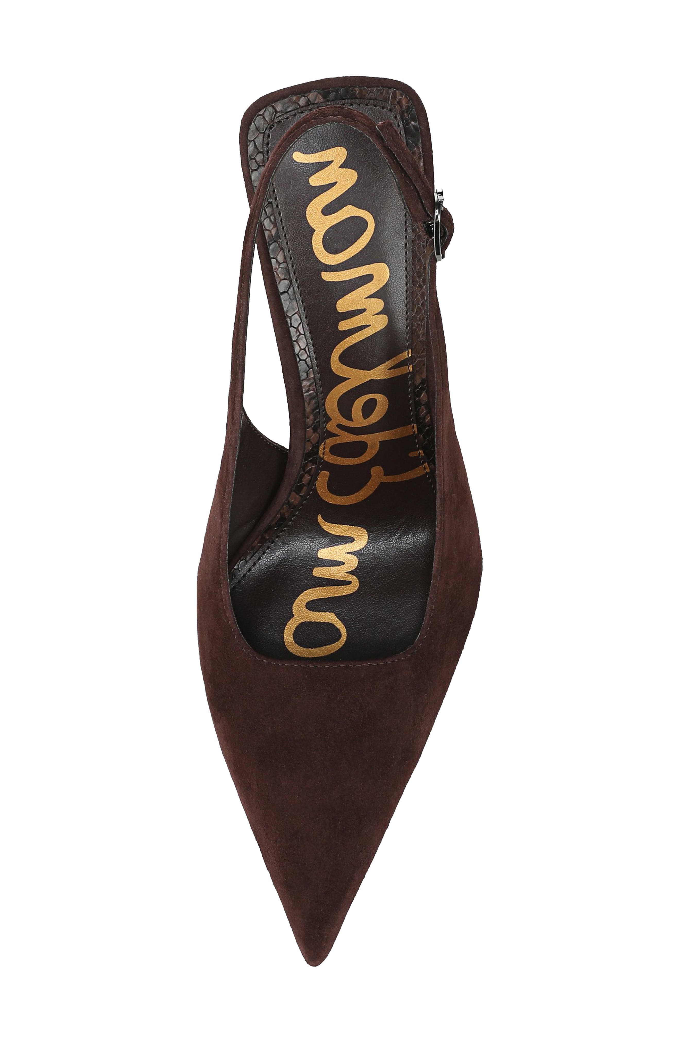 Sam Edelman Odette Pointed Toe Slingback Pump, Alternate, color, Cafe Noir