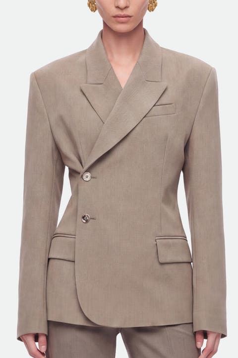 Asymmetric Double Breasted Blazer