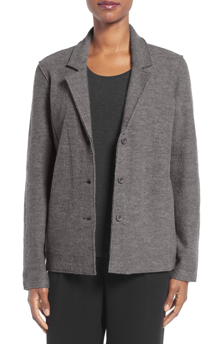 Eileen Fisher Notch Collar Merino Wool Jacket, Main, color,