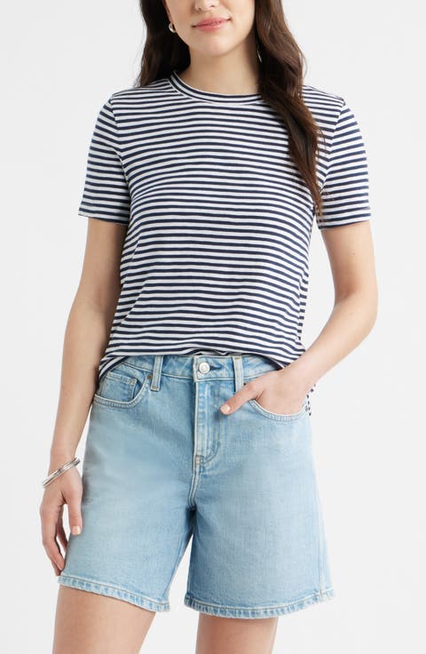 Cotton Blend Crewneck T-Shirt