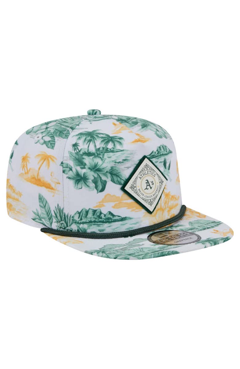 New Era Men's New Era White Athletics Printed Island Golfer Snapback Hat, Alternate, color, White