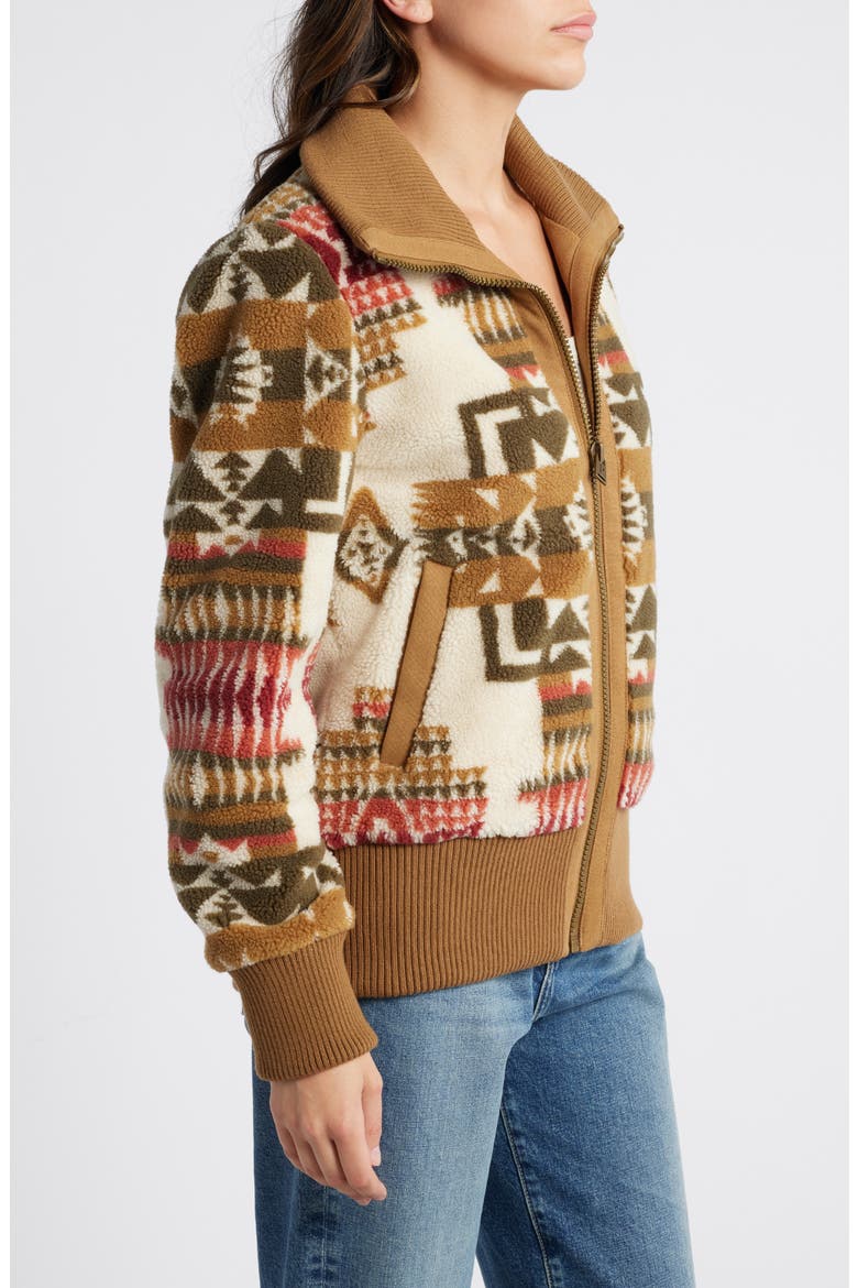 Foxglove Range Fleece Bomber Jacket, Alternate, color, CHIEF JOSEPH IVORY