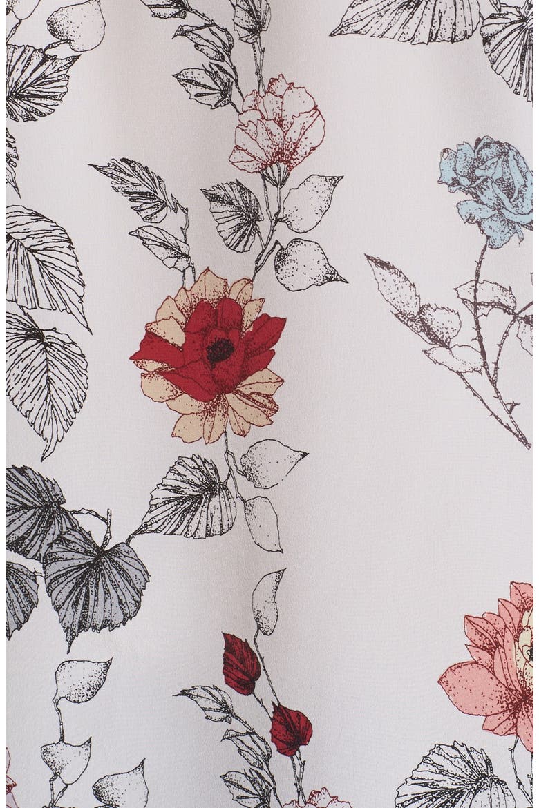Adalyn Floral Print Silk Shirt, Alternate, color, BRIGHT WHITE MULTI