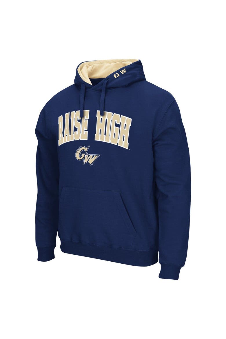 Men's Colosseum Navy George Washington University Arch and Logo Pullover Hoodie, Alternate, color, Navy