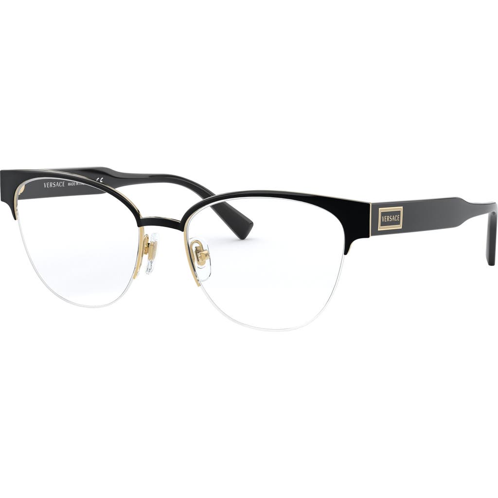 Versace 53mm Cat Eye Optical Glasses In Black