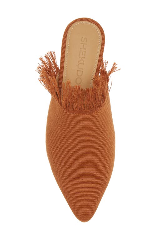 Shekudo Lokossa Frayed Pointed Toe Mule In Burnt Orange