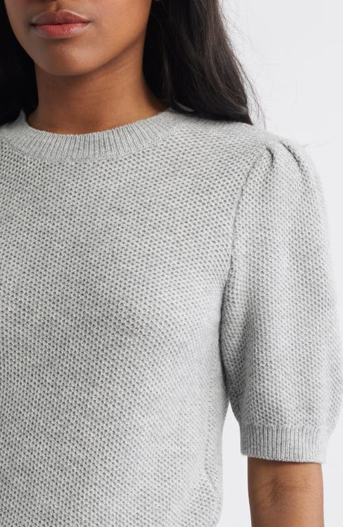 Madewell Manta Textured Puff Short Sleeve Sweater In Gray