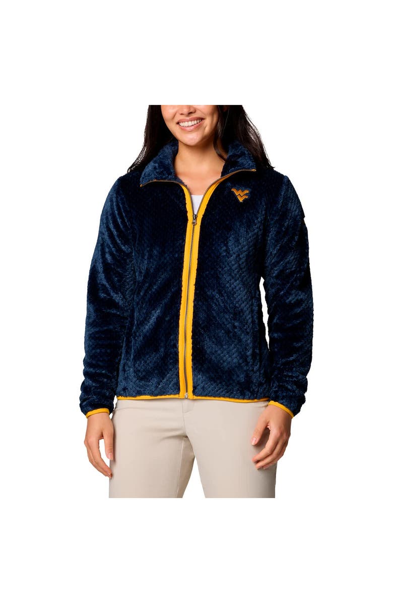 Columbia Women's Columbia  Navy West Virginia Mountaineers Fireside II Sherpa Full-Zip Jacket, Main, color, Navy