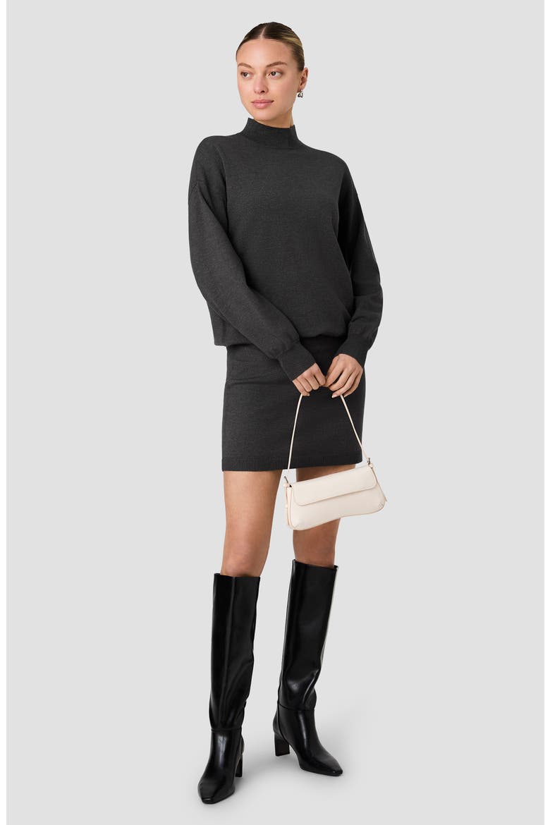 Cosysoft Long Sleeve Blouson Minidress, Alternate, color, DARK GREY MELANGE