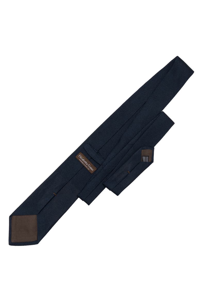 Cavour - Silk Grenadine Tie for Men, Alternate, color, Dak Navy