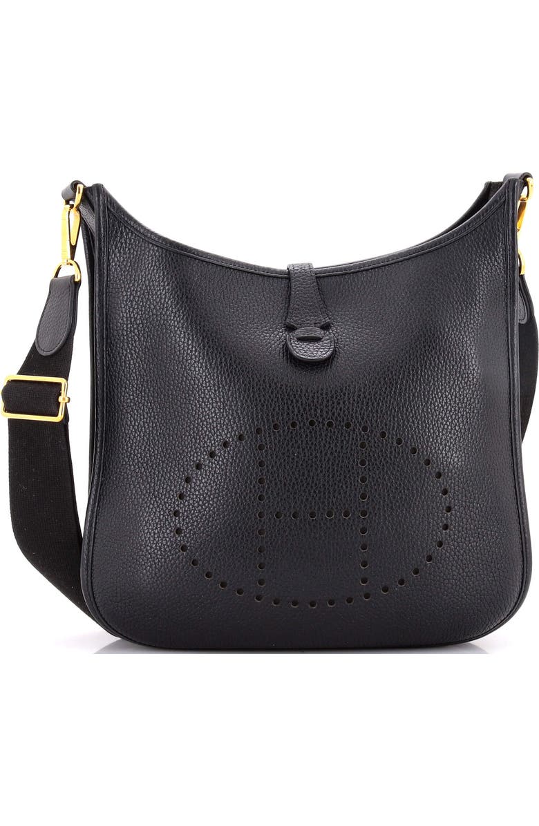 Pre-Owned Hermes Evelyne Bag Gen III Clemence PM, Main, color, Noir