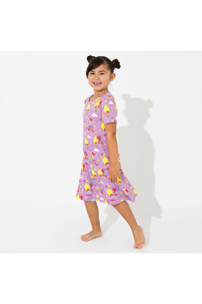 Kids' Trolls Valentine's Short Sleeve Dress, Alternate, color, Trolls Valentine's