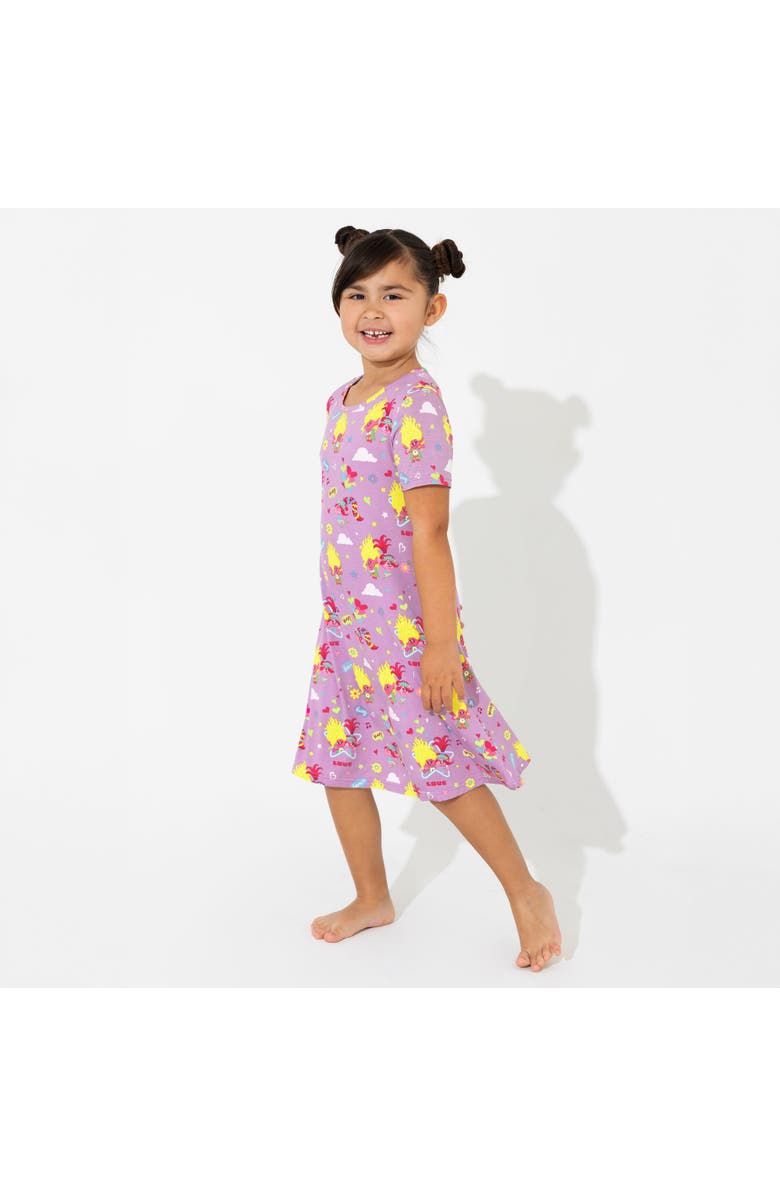 Bellabu Bear Kids' Trolls Valentine's Short Sleeve Dress, Alternate, color, Trolls Valentine's