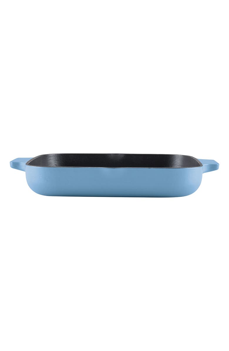 KITCHENAID Enameled Cast Iron 11-Inch Square Grill Pan, Alternate, color, Blue Velvet