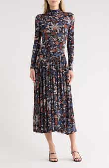 Ulla Johnson Fernanda Turtleneck Long Sleeve Drop Waist Dress