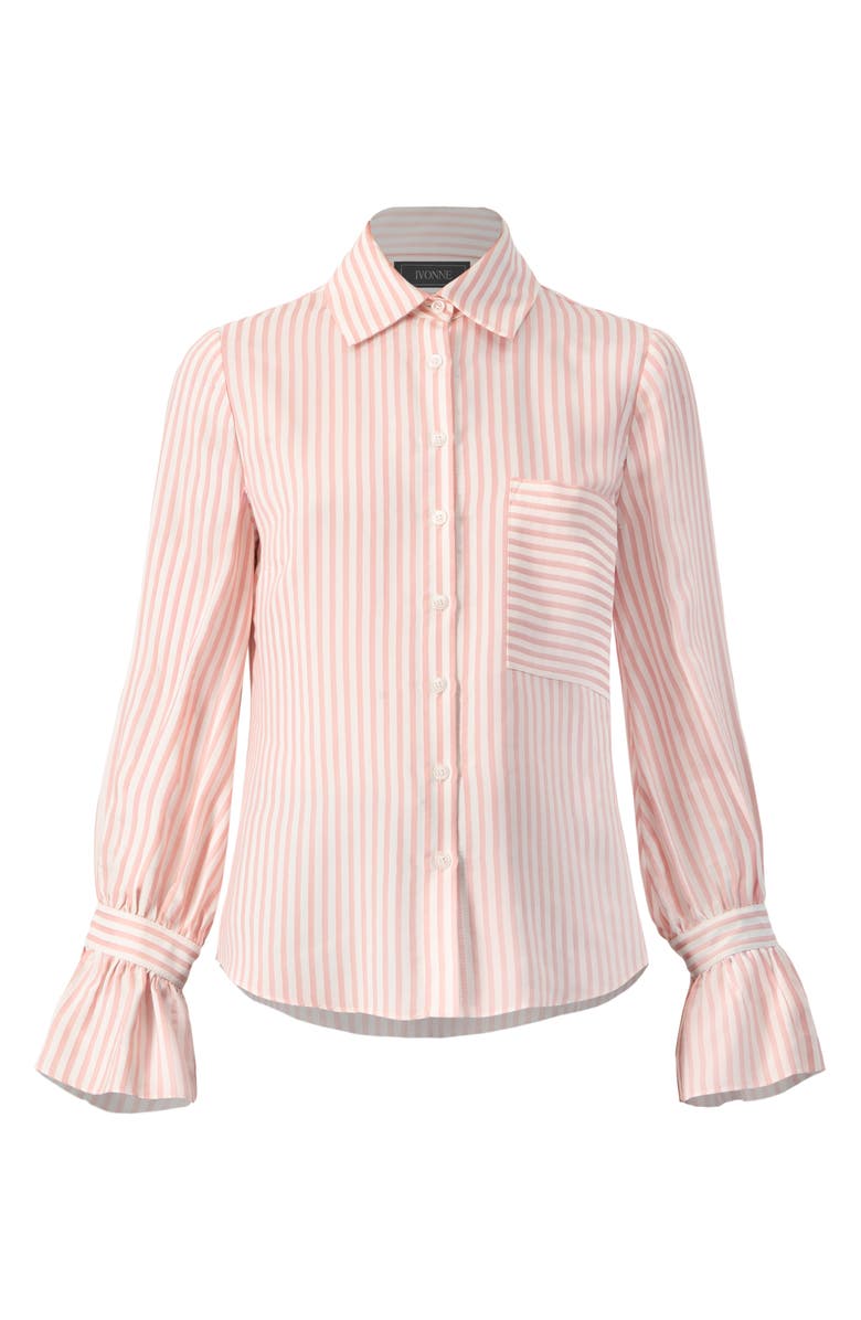 IVONNE Long Sleeve Striped Shirt, Alternate, color, Pink