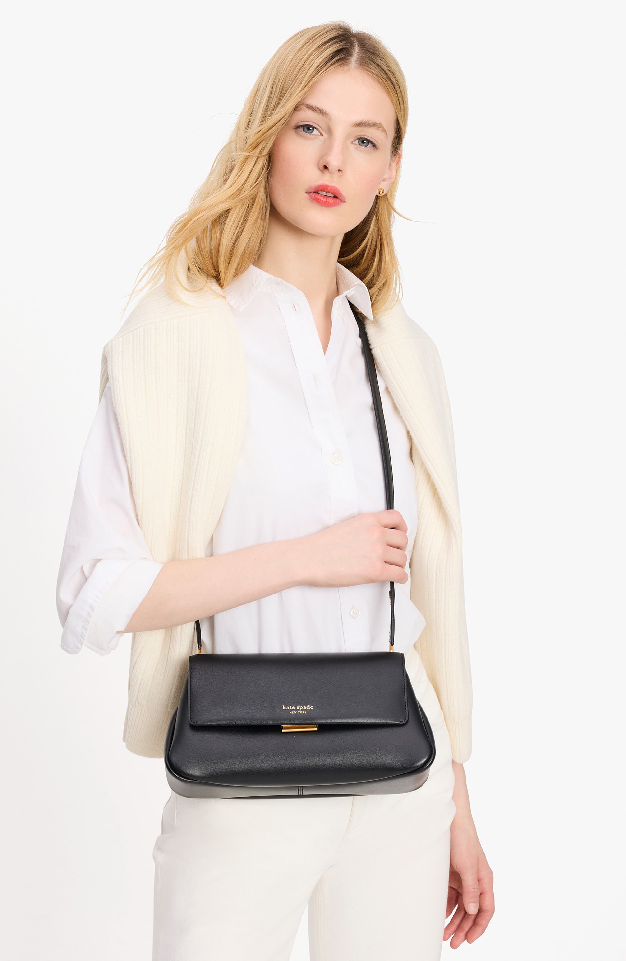 Kate Spade New York grace smooth leather convertible shoulder bag, Alternate, color, 