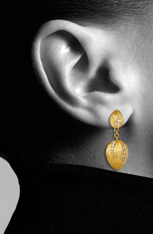 Hueb Onsa Citrine & Diamond Drop Earrings In Yellow Gold