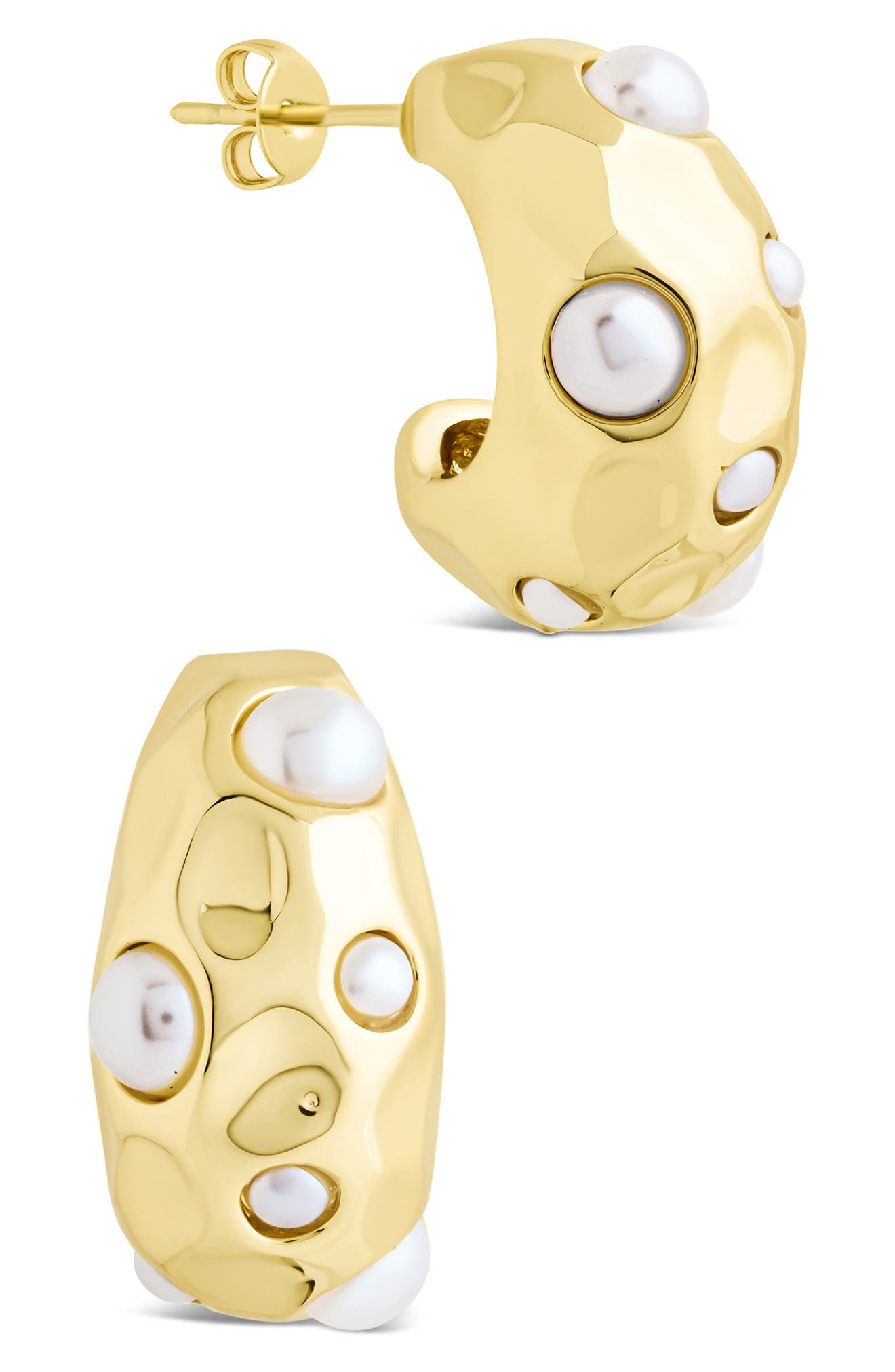 Sterling Forever Eleanor Chunky Molten Hoop Earrings