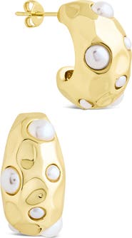 Sterling Forever Eleanor Chunky Molten Hoop Earrings
